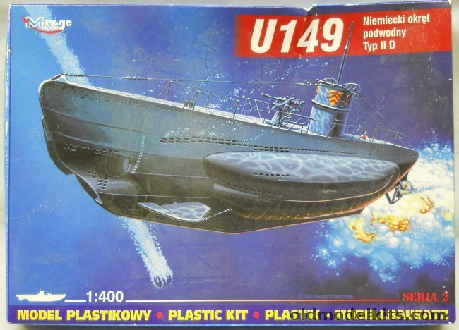 Mirage Hobby 1/400 U-Boat U-149 Type IID, 40026 plastic model kit